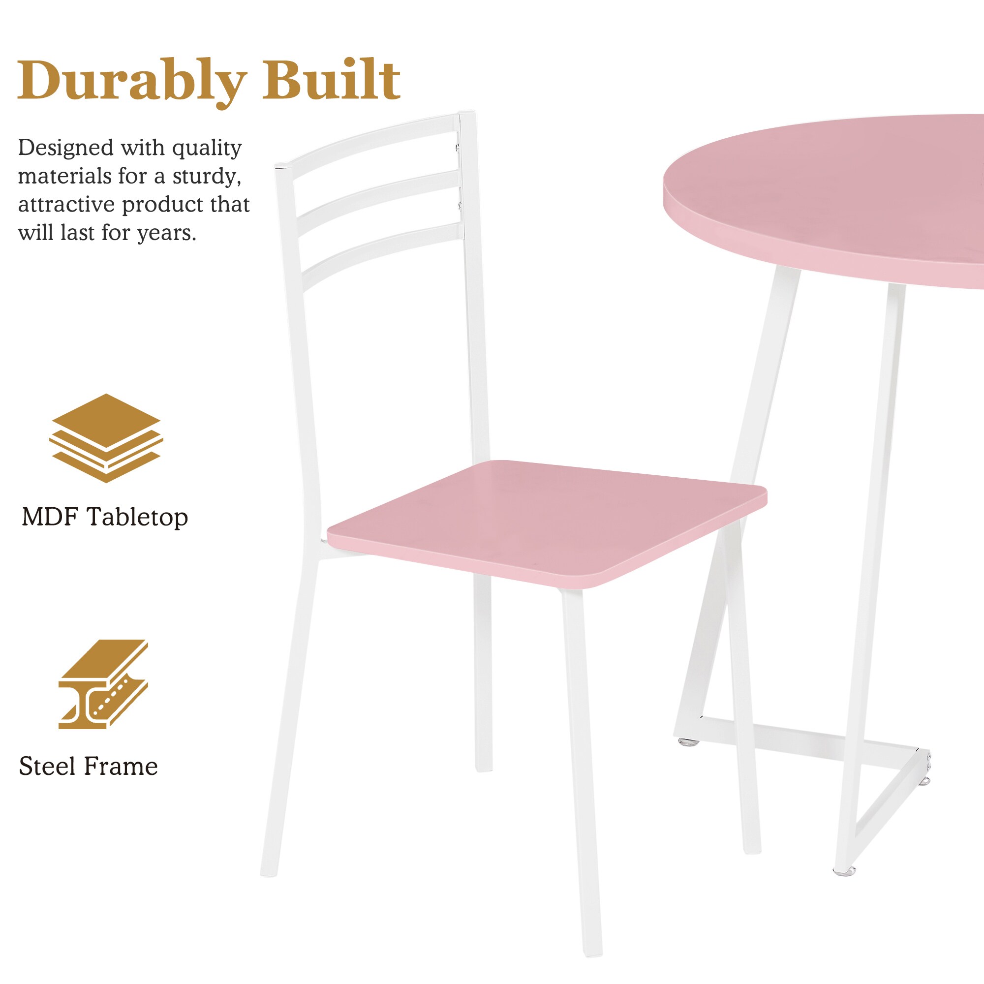 Vecelo LOE-MX-TC11-PINK Dining-Sets - View #6