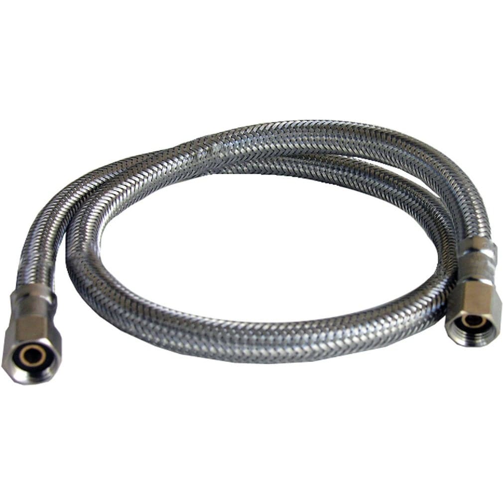 LASCO  10-0946 2-Foot Braided Stainless Steel Ice Maker Supply Line 1/4-Inch Female Compression Ends 25-Pack