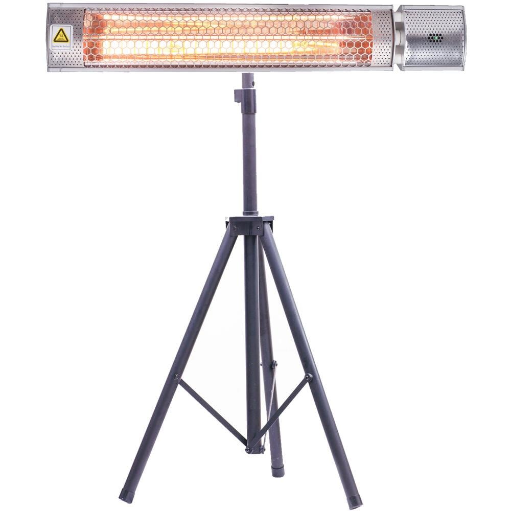 Hanover Modern Electric Halogen Infrared Heater with Remote Silver