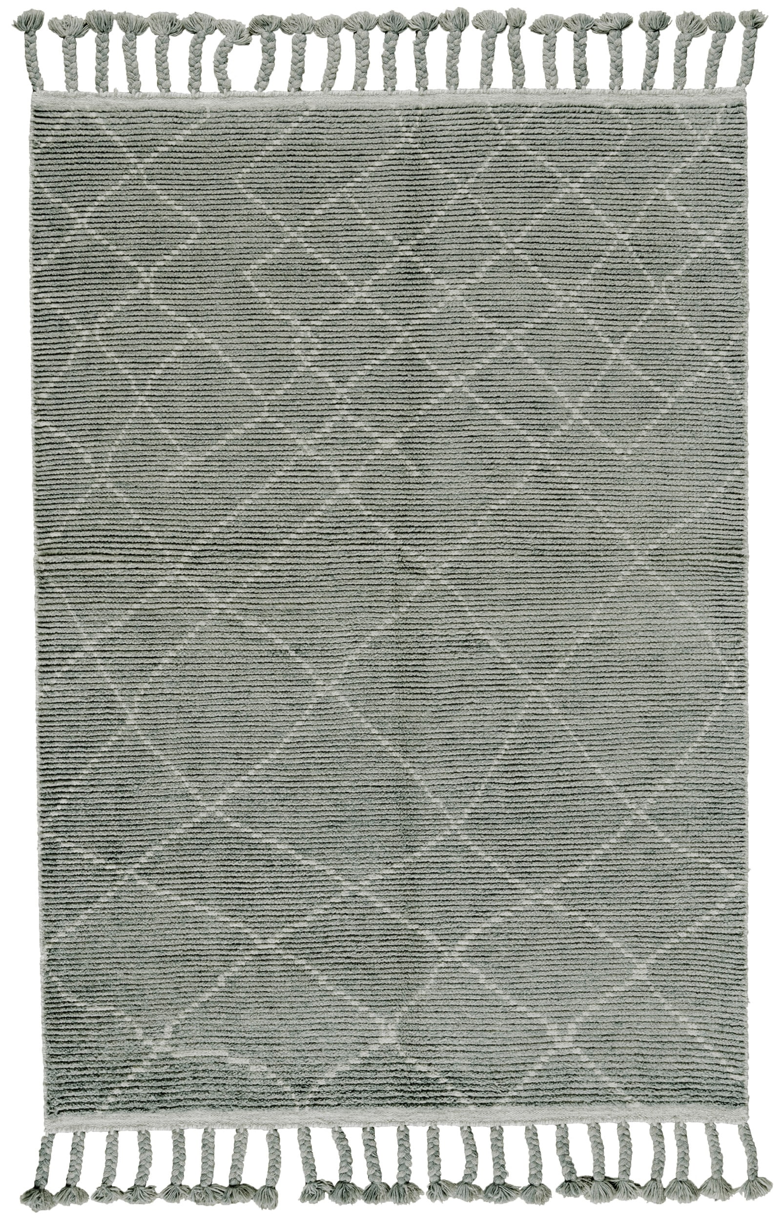 Room Envy 676R6777ASH000F99 8 x 10 (ft) Knotted Wool Green/Gray/Ivory Rectangular Indoor Area rug