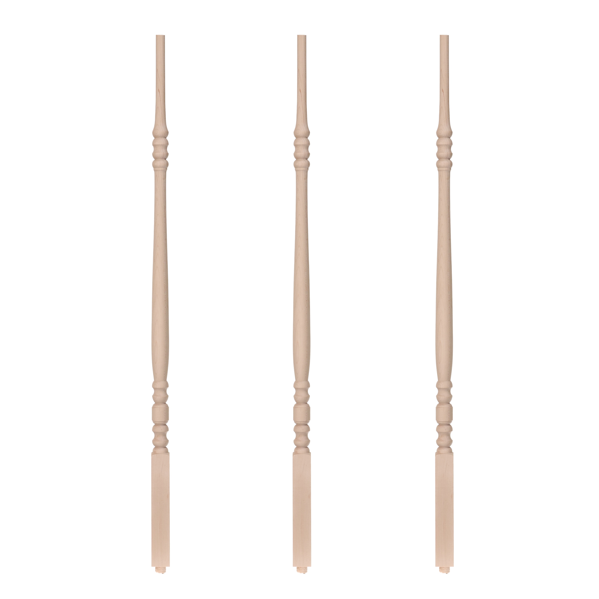 RELIABILT WG520041MAP 41-in x 1.25-in Natural Maple Pin Top Turned Stair Baluster (3-Pack)