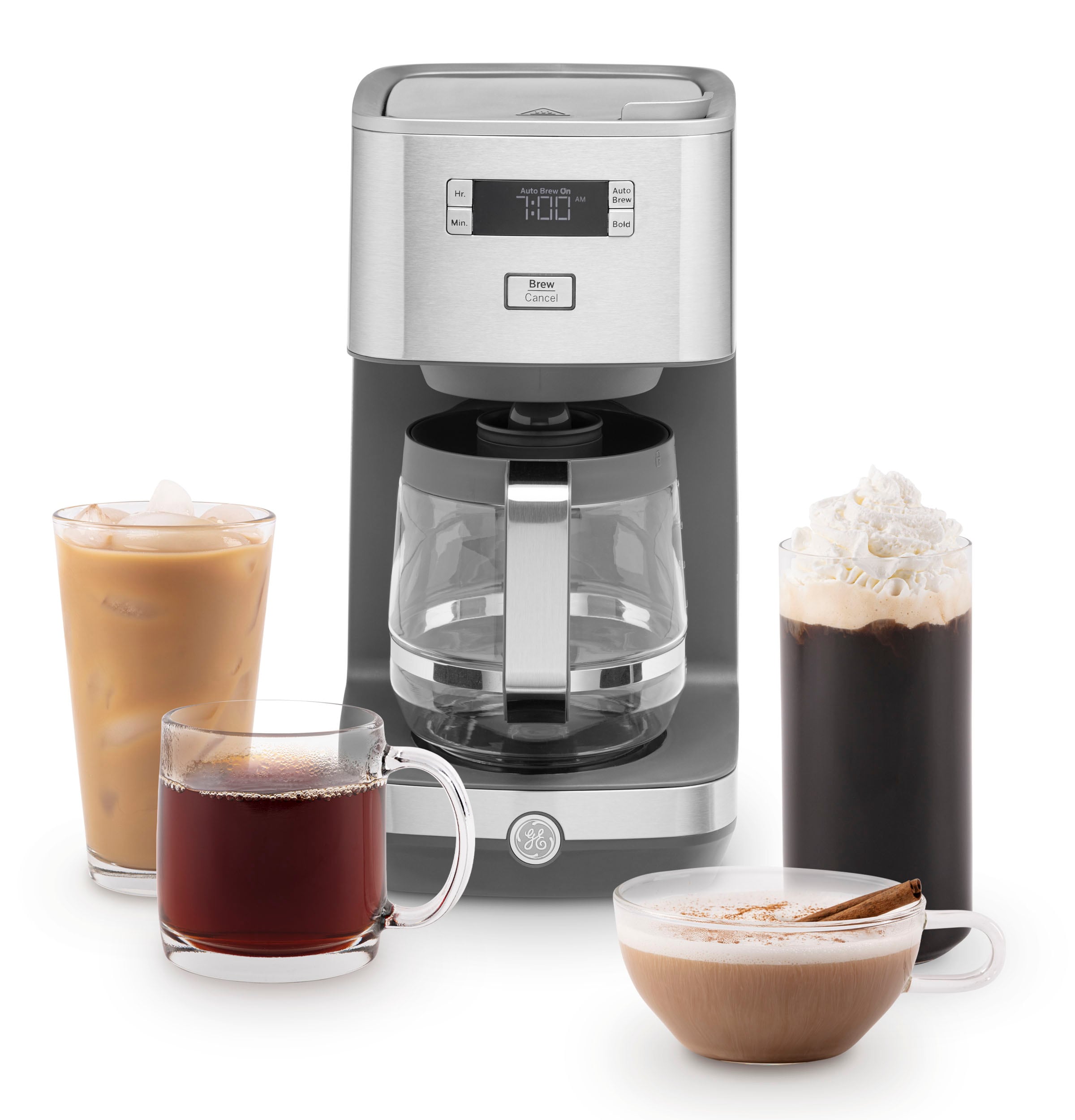 G7CDAASSTSSGE GE 12 Cup Drip Coffee Maker with Adjustable Keep Warm Plate  STAINLESS STEEL - Westco Home Furnishings