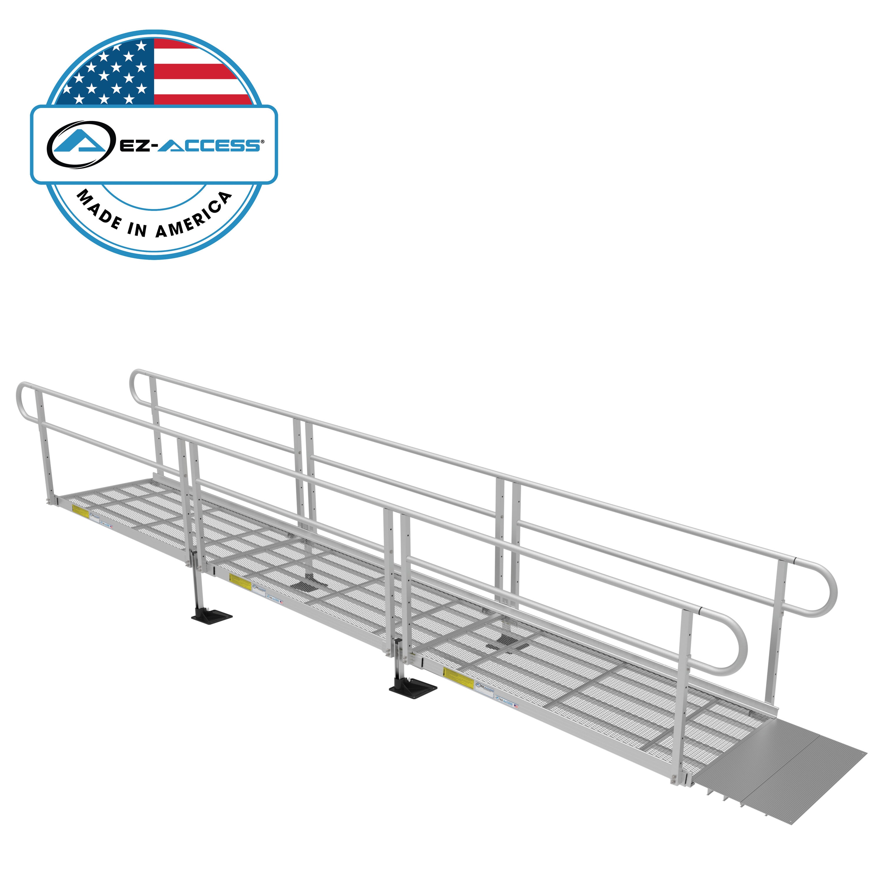 EZ-ACCESS P3G SEM18 18-Feet x 40.25-Inches Aluminum Modular Entryway Wheelchair Ramp