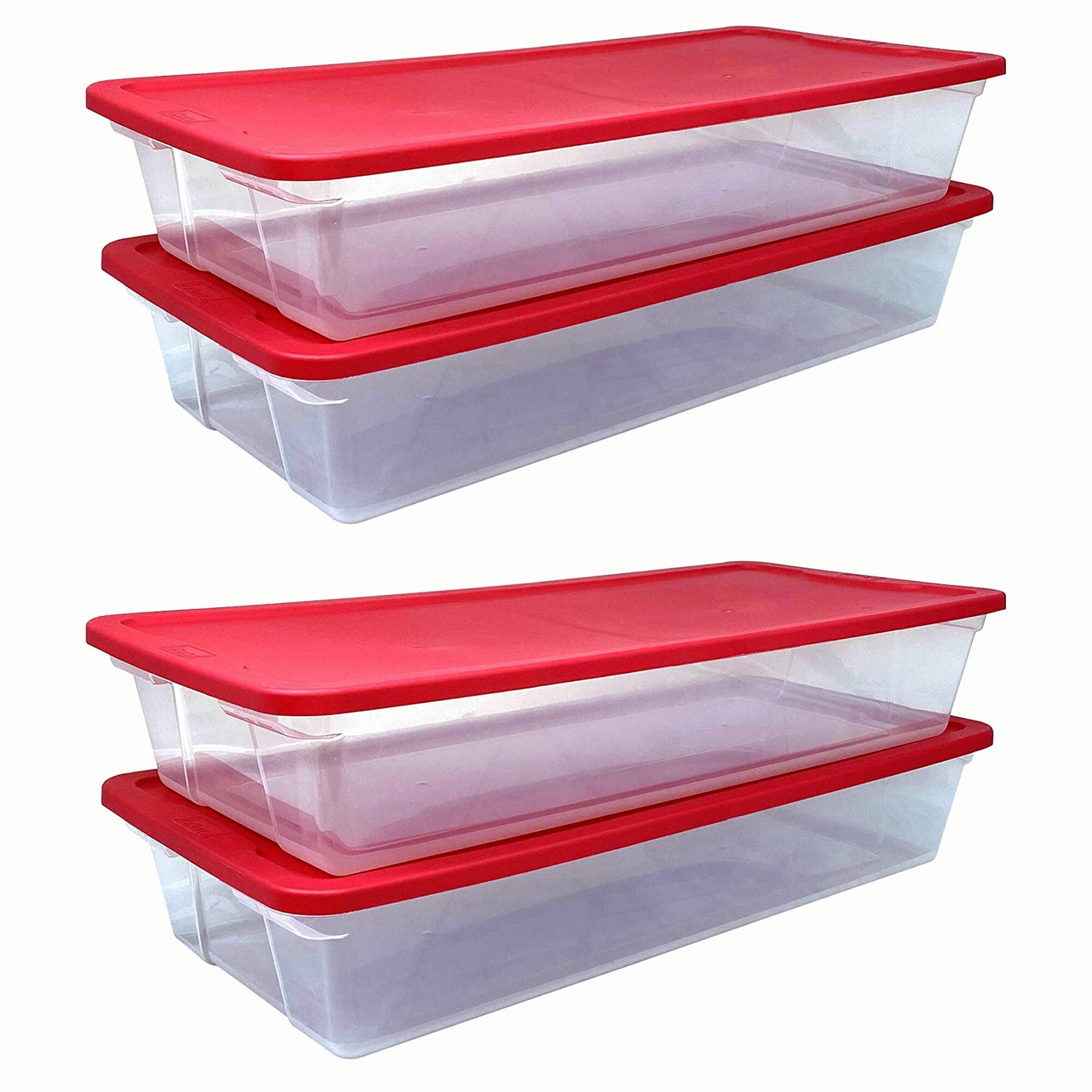 Neadas 6 Quart Plastic Storage Containers with Lids and Handles, 6 Packs