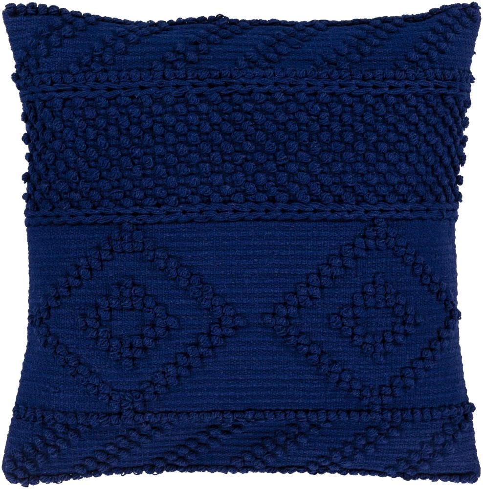 Livabliss MDO002-1818D Merdo 18-in x 18-in Navy Square Indoor Decorative Pillow