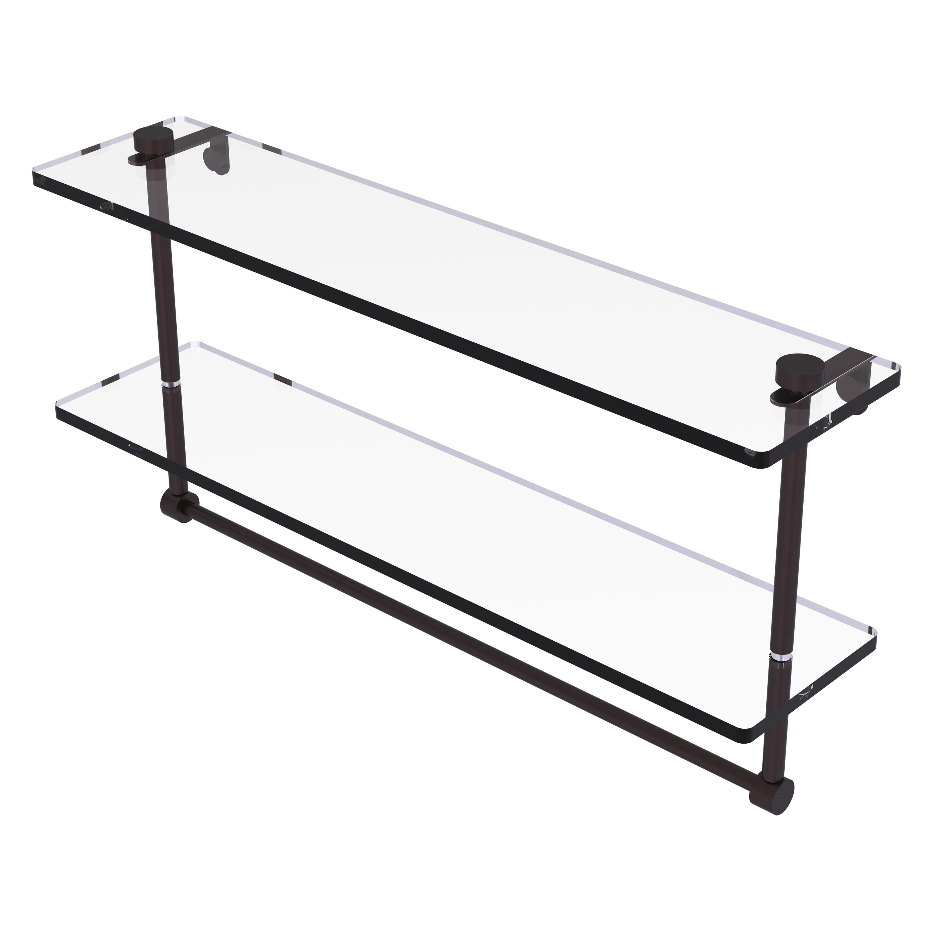 Allied Brass NS-2/22TB-ABZ Antique Bronze 2 -Tier Wall mount Bathroom Shelf ( 22-in x 12-in x 5-in )