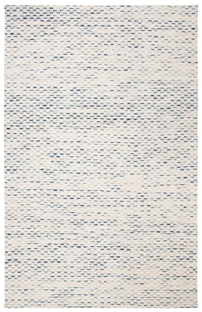 Safavieh MRB158N-5 Marbella Tetsu 5 x 8 (ft) Wool White/Navy Rectangular Indoor Abstract Farmhouse/Cottage Area rug