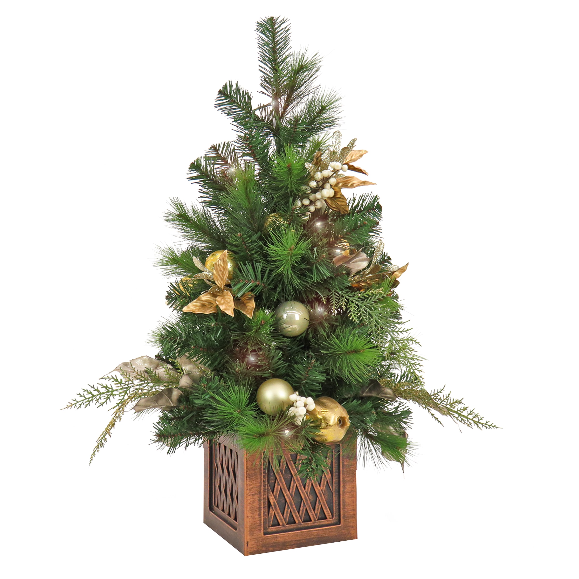 National Tree Company DC13-330L-36-B 3-ft Fir Pre-lit Artificial Christmas Tree with White LED Lights