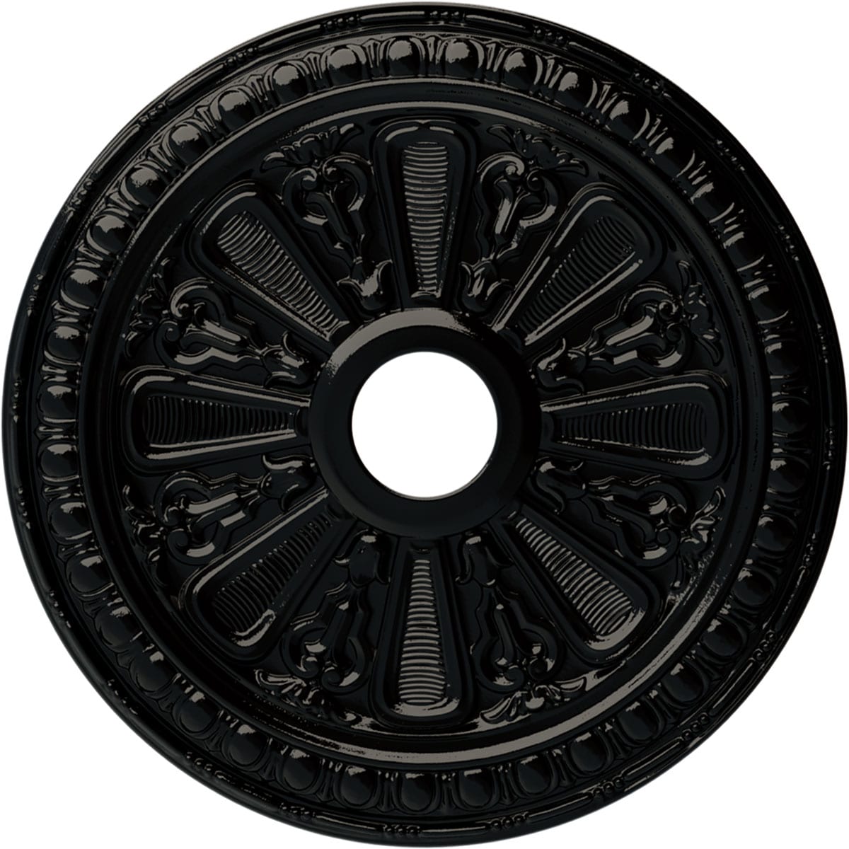 Ekena Millwork CM23BIBPS Bristol 23.5-in W x 23.5-in L Painted Black Pearl Polyurethane Whole Ceiling Medallion