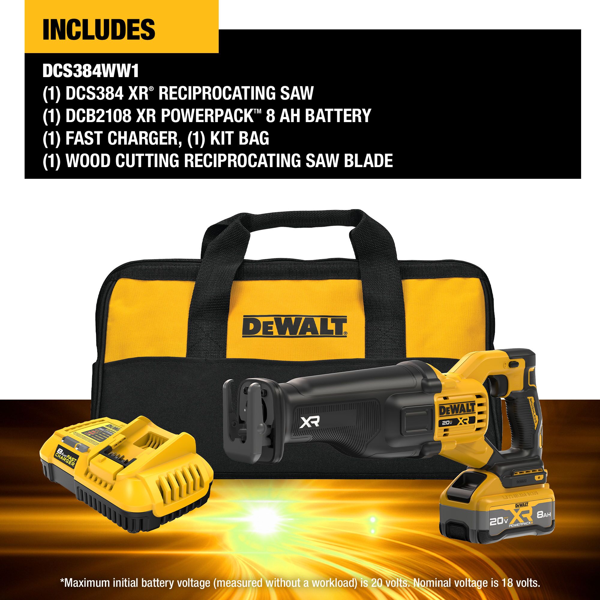 DEWALT XR 20-volt Max Variable Brushless Cordless Reciprocating Saw (Charger Included and Battery Included) DCS384WW1 Sansujyuku sansujyuku.com