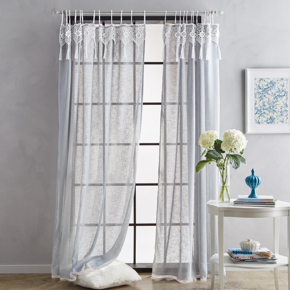 CHF 1D83080GGY 84-Inches GREY Light filtering Top tab Single curtain panel