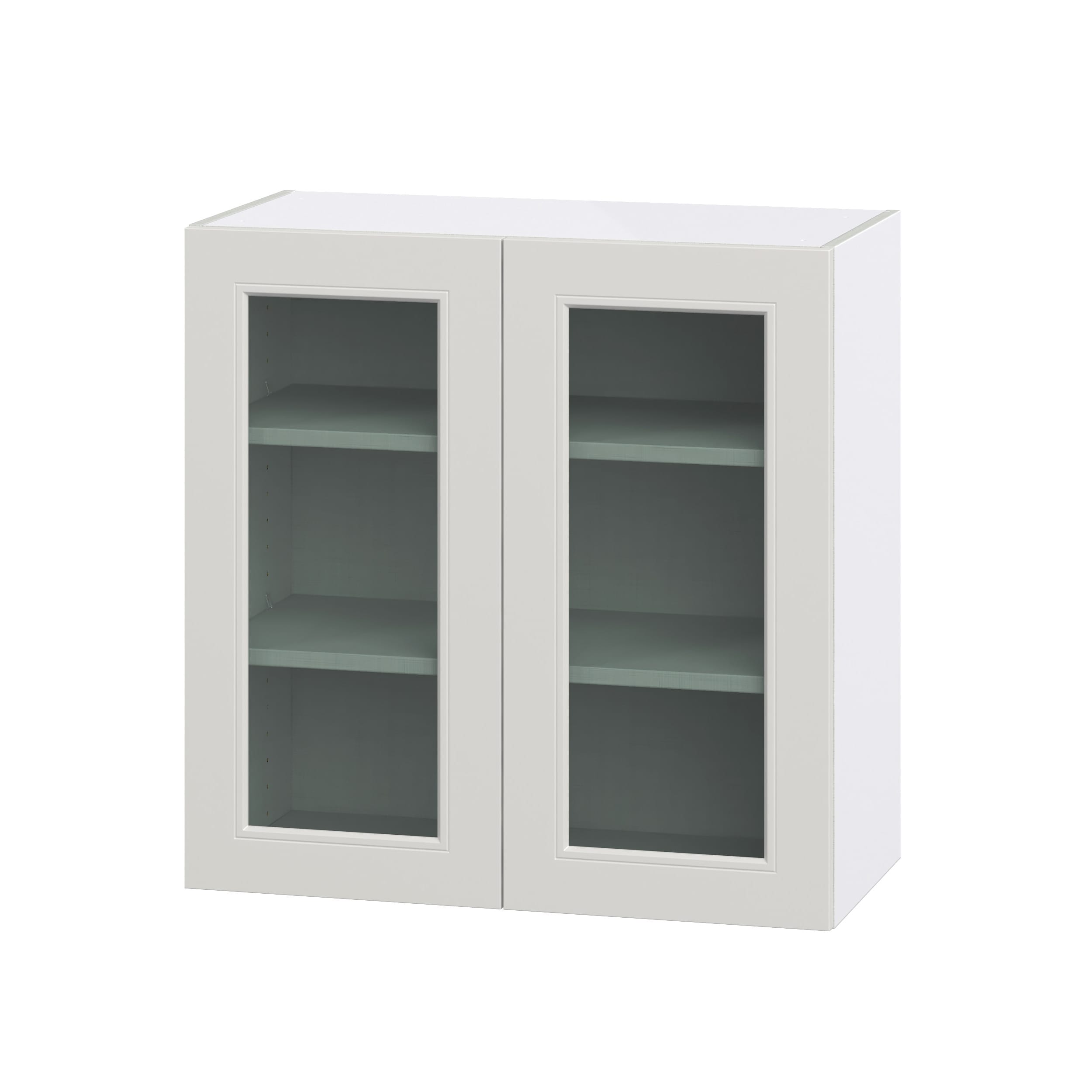 Hugo&Borg DSWG3030-BE Belcourt 30-in W x 30-in H x 14-in D Painted Light Gray Wall Fully assembled Cabinet (Glass Panel Glass)