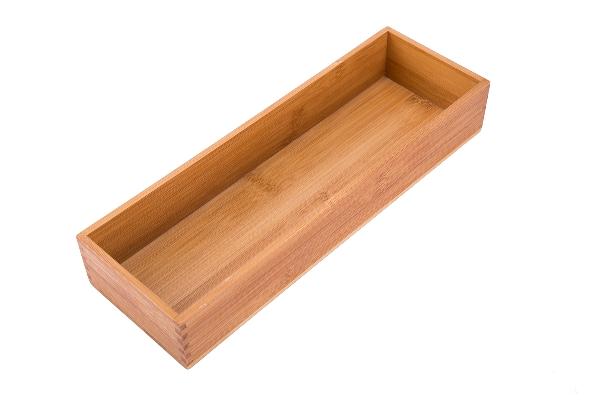 KIWDZFU  Bamboo Drawer Organizer Box Kitchen Seasoning Tray Tableware Knife Fork Storage Box 12 by 4 by 2 Inches durable home and garden