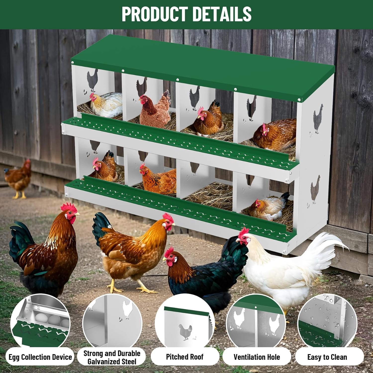 Qeetex WLS-PHO-348STS3V Chicken-Coops-Rabbit-Hutches - View #8