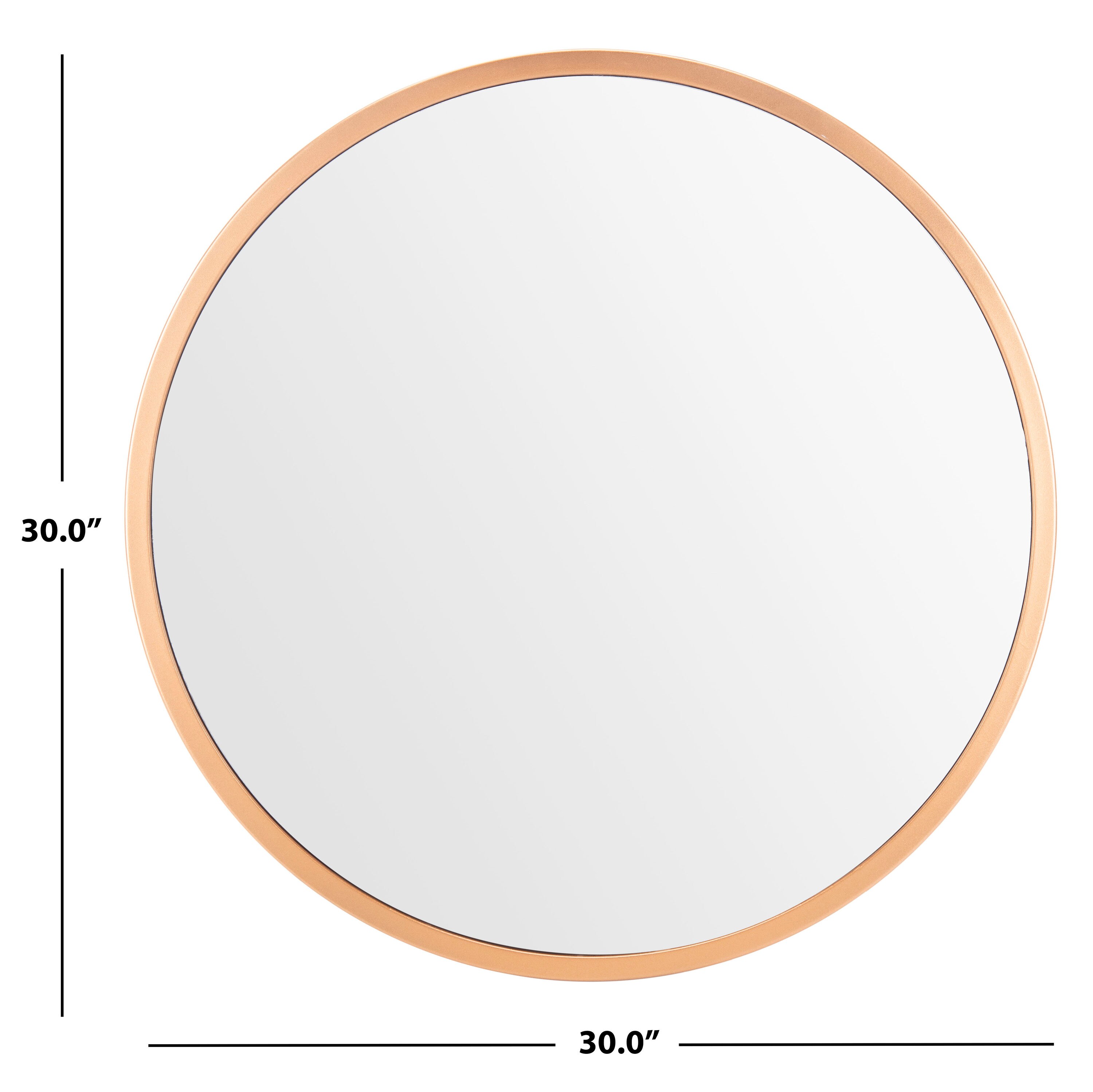 Kate and Laurel Norlund 28-in W x 28-in H Round Natural Framed Wall Mirror