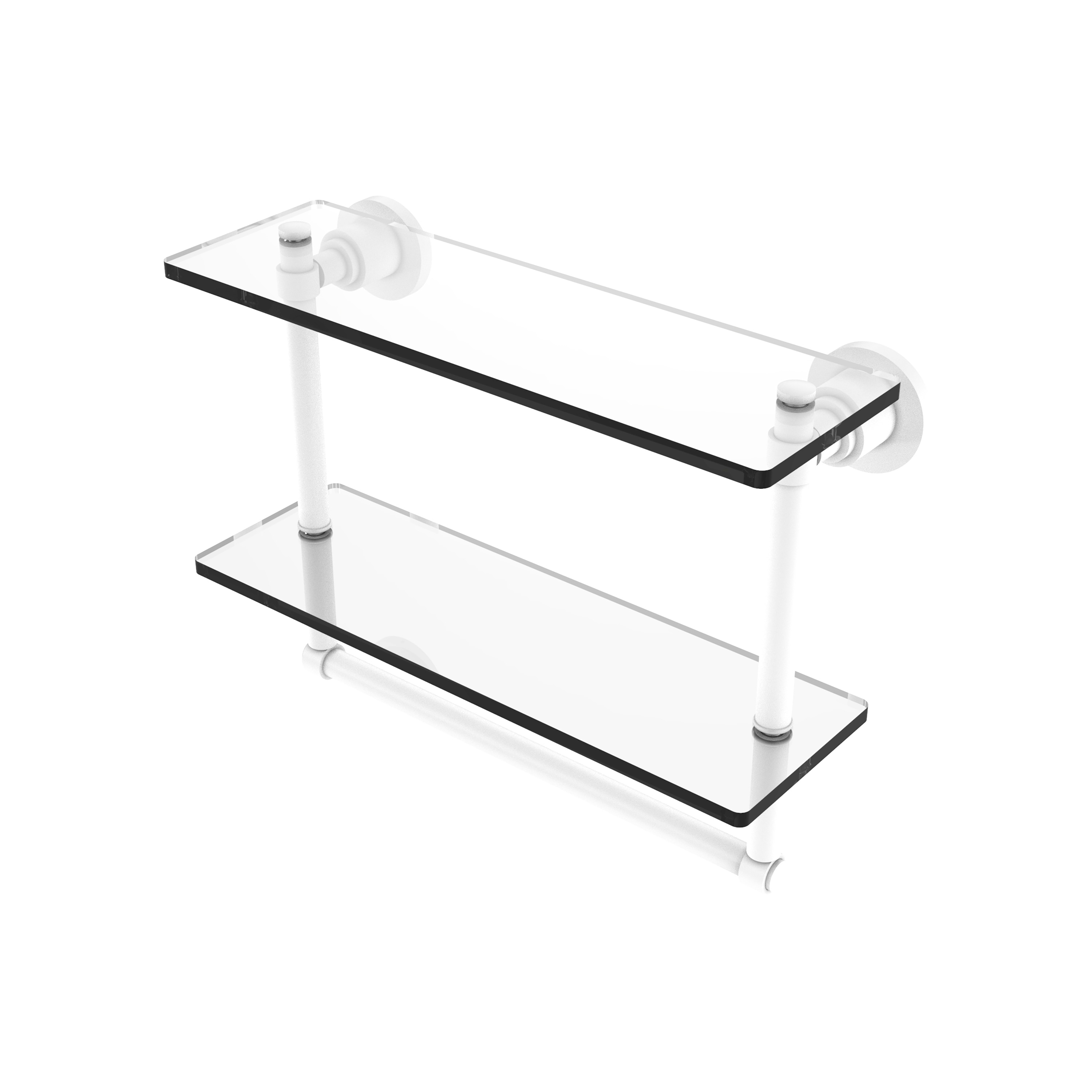 Allied Brass WS-2TB/16-WHM Washington Square Matte White 2 -Tier Wall mount Bathroom Shelf ( 16-in x 12-in x 5-in )