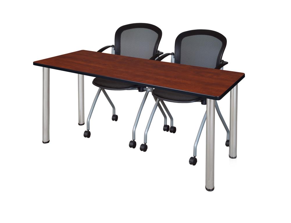 Regency MT7224CHBPCM23BK Training Red 4-Person Training Table (72-in W x 29-in H)