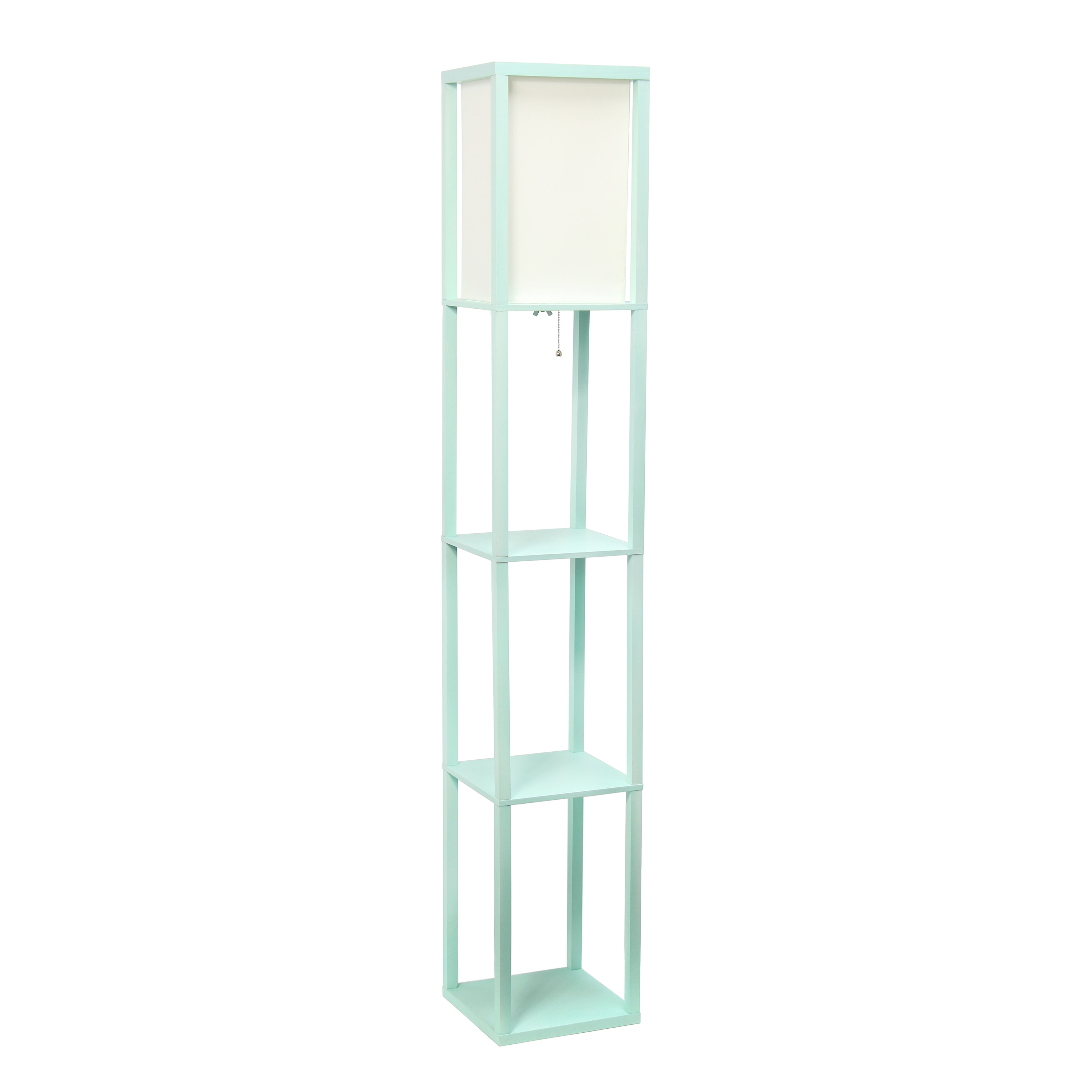 Simple Designs LF1014-AQU 62.5-in Aqua Shaded floor lamp Floor Lamp with Linen Shade