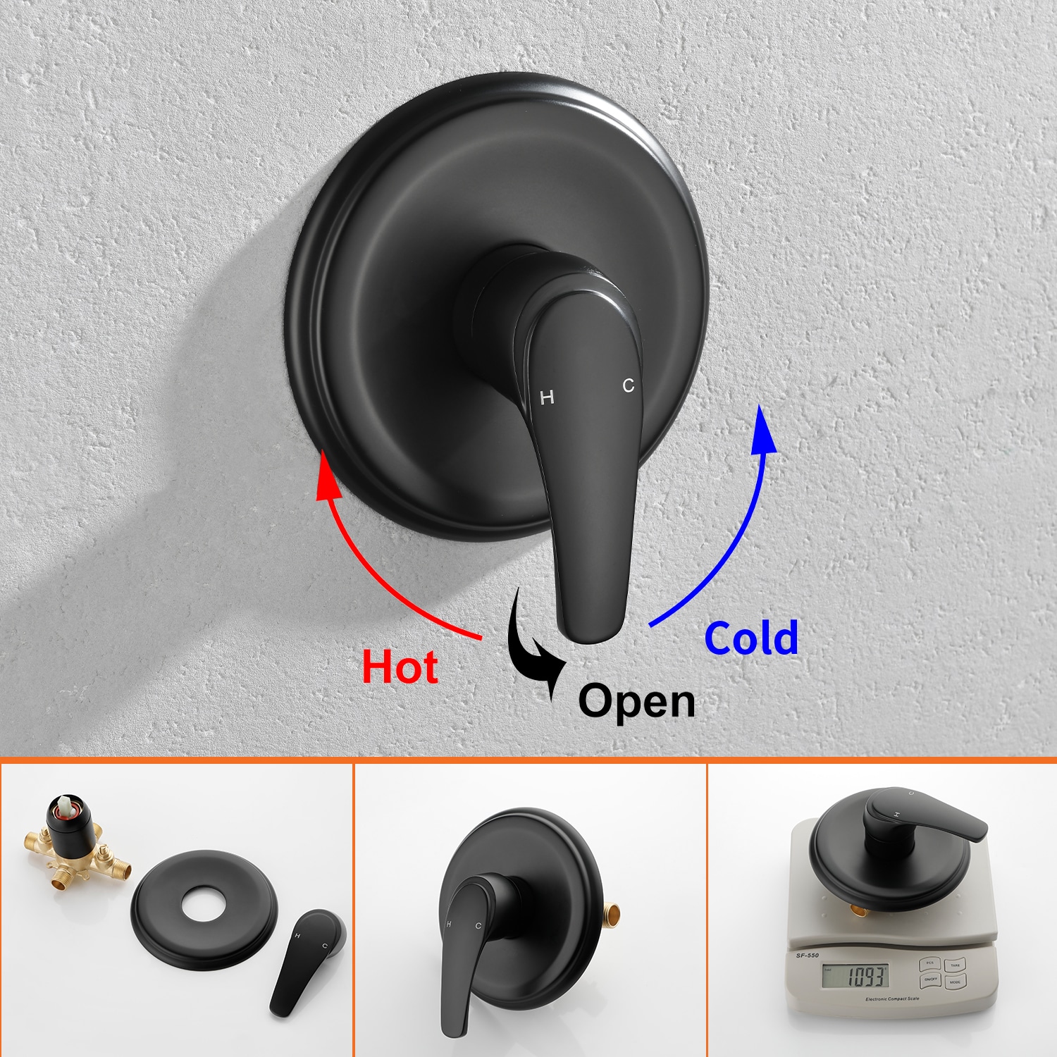 WELLFOR QJ-K-122599NG Showerhead-Bar-Panels - View #6