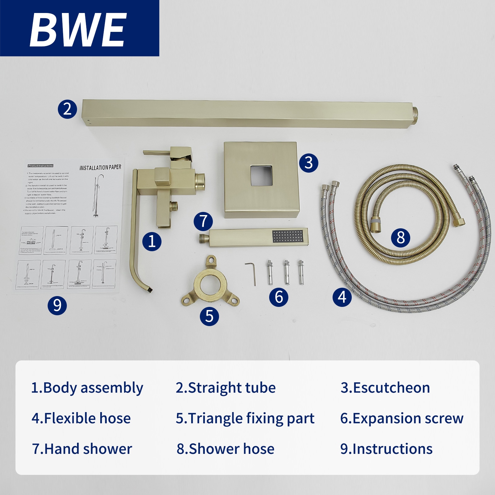 BWE A-97012-BG Roman-Tub-Faucets - View #6
