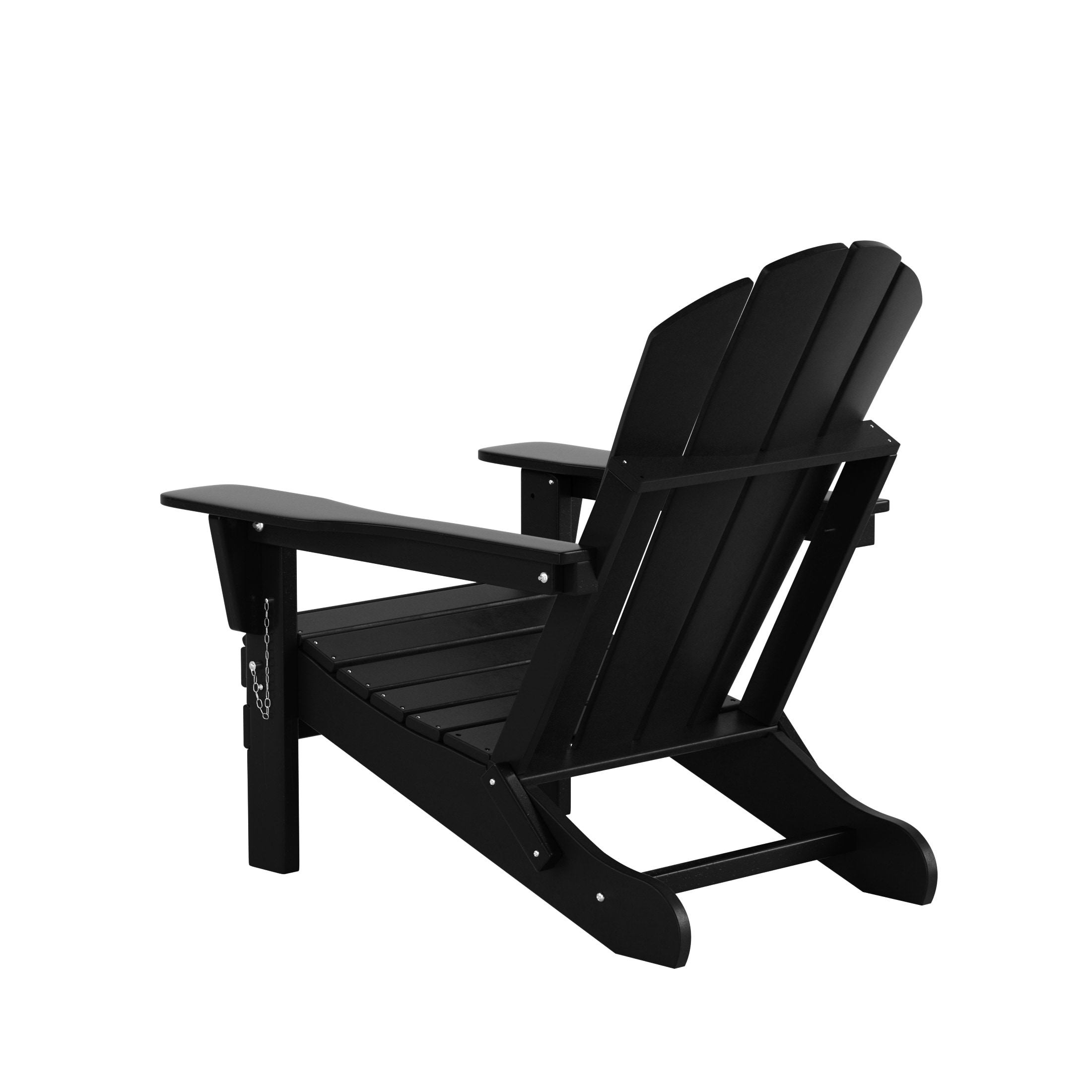 Sleek Black Polyethylene Folding Adirondack Chair Set