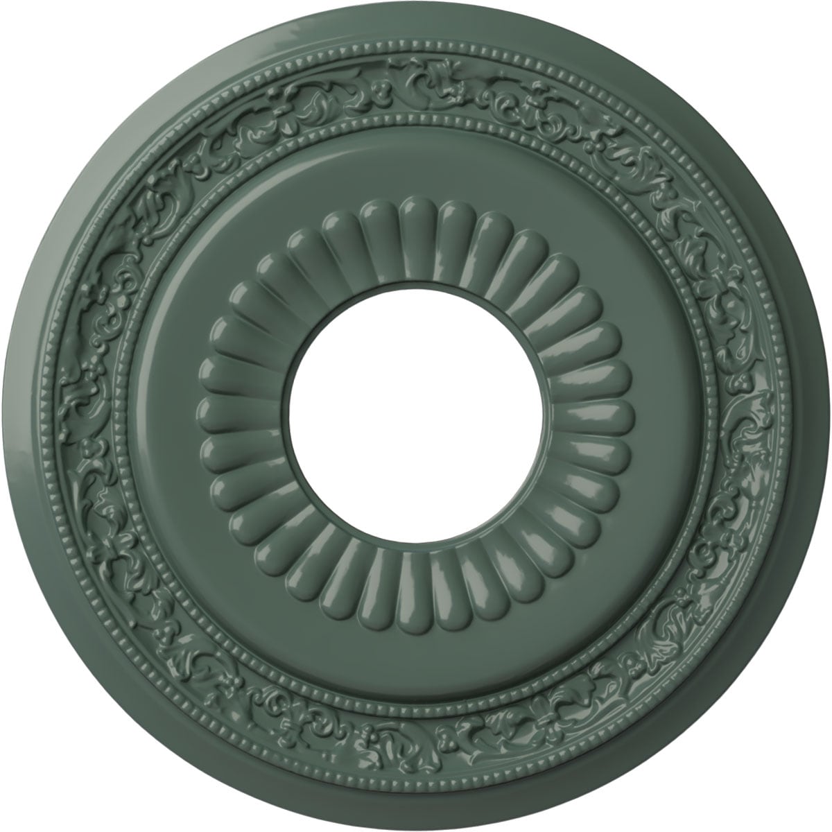 Ekena Millwork CM20LNCBF Lauren 20.625-in W x 20.625-in L Painted Cloud Burst Polyurethane Whole Ceiling Medallion