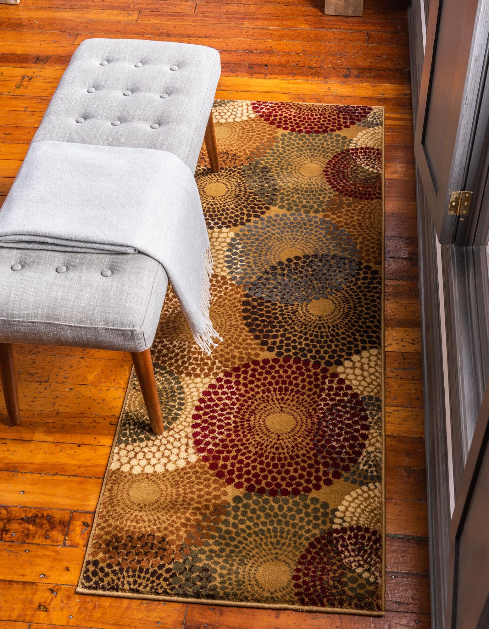 Unique Loom 3190145 Barista 2 x 8 (ft) Loomed Polypropylene Beige Rectangular Indoor Medallion Runner rug