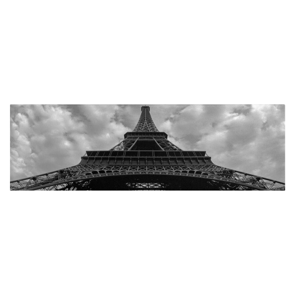 Trademark Fine Art ALI0050-C619GG Eiffel Panoramica Moises Levy Natural Wood Wood Framed 6-Inches H x 19-Inches W Landscape Canvas Print