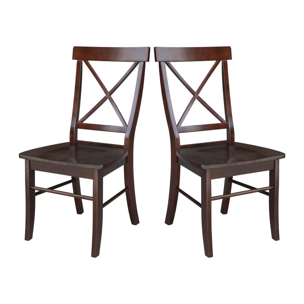 Java High Cross Back Solid Wood Side Chair Set