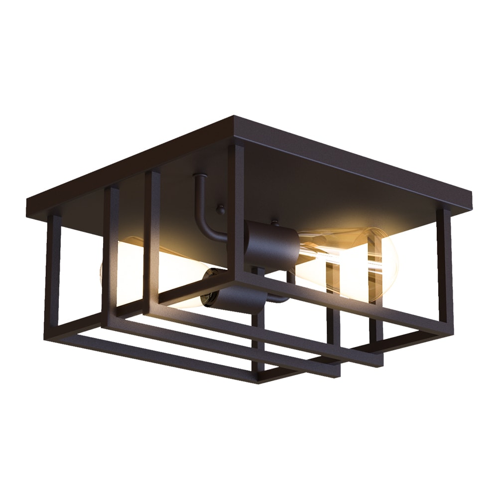 KODA LM030211-1 Fulton 2 -Light 12-in Matte Bronze Flush Mount Light ENERGY STAR Certified