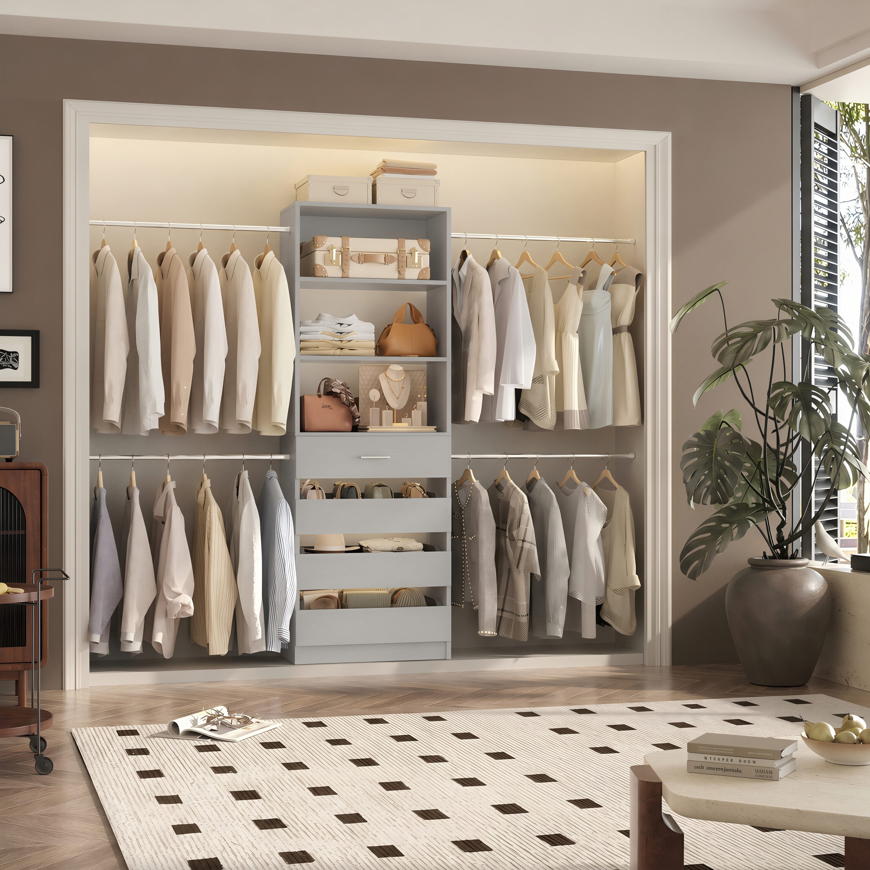Aheaplus 4DYCJ-G Wood-Closet-Kits - View #3