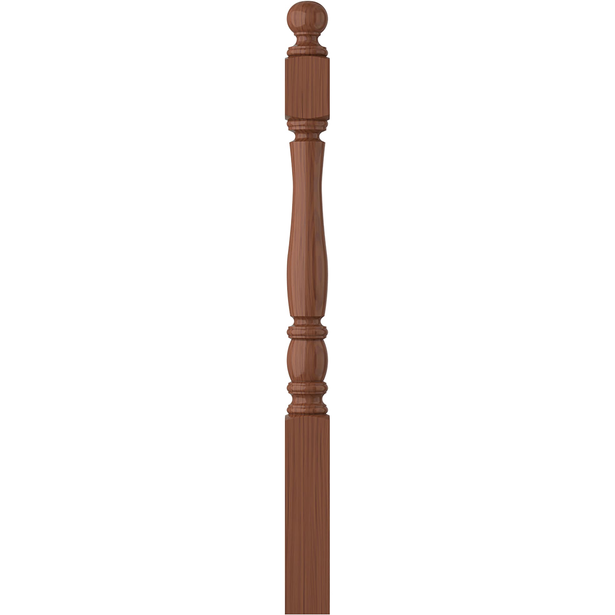 L.J. Smith Stair Systems LJP-3340BT-HC SB Briarcliffe 3.5-in x 47.75-in Unfinished Heart cherry Starting Stair Newel Post