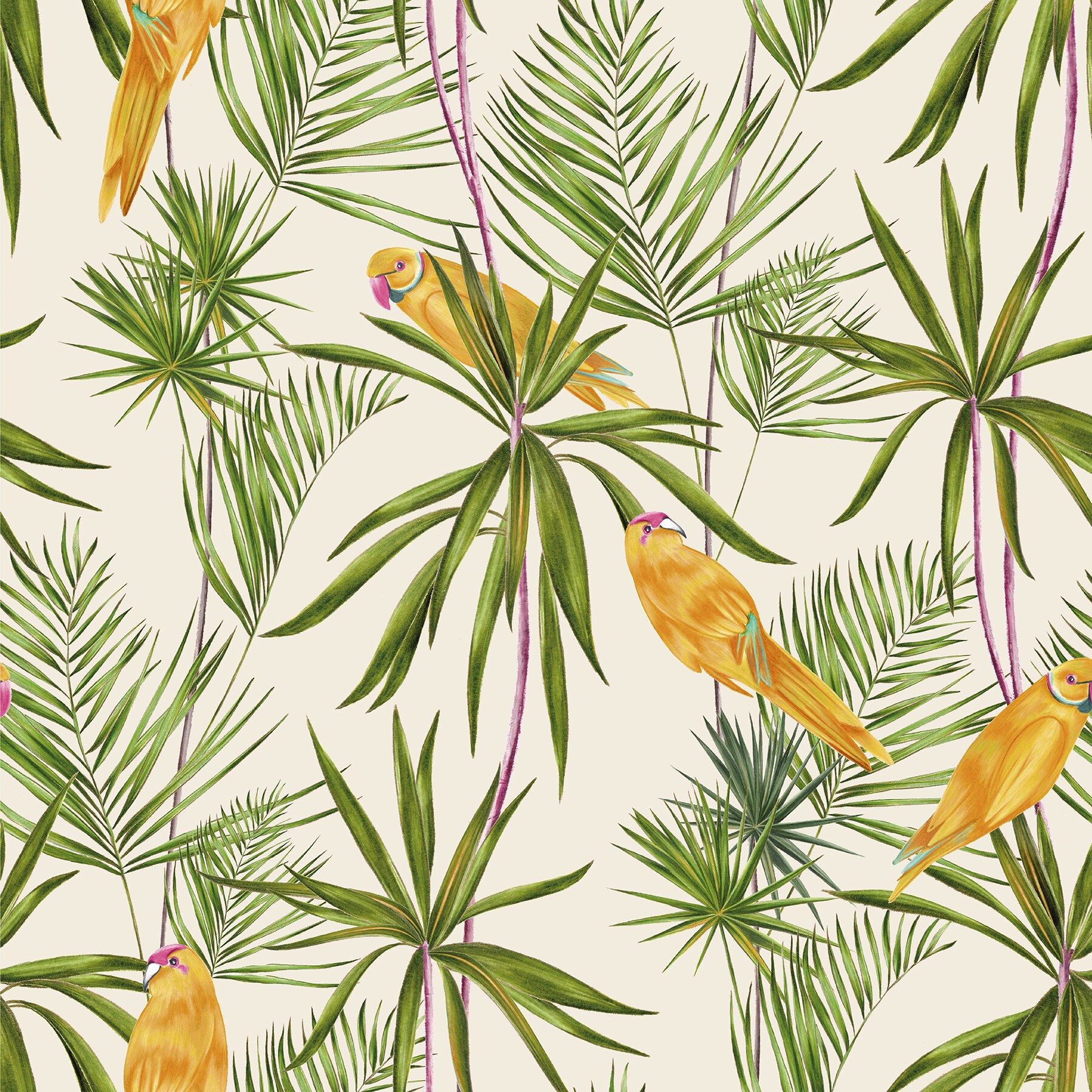 ohpopsi WLD53125W Wild 54.2-Sq. Feet Green Non-woven Animals Unpasted Wallpaper