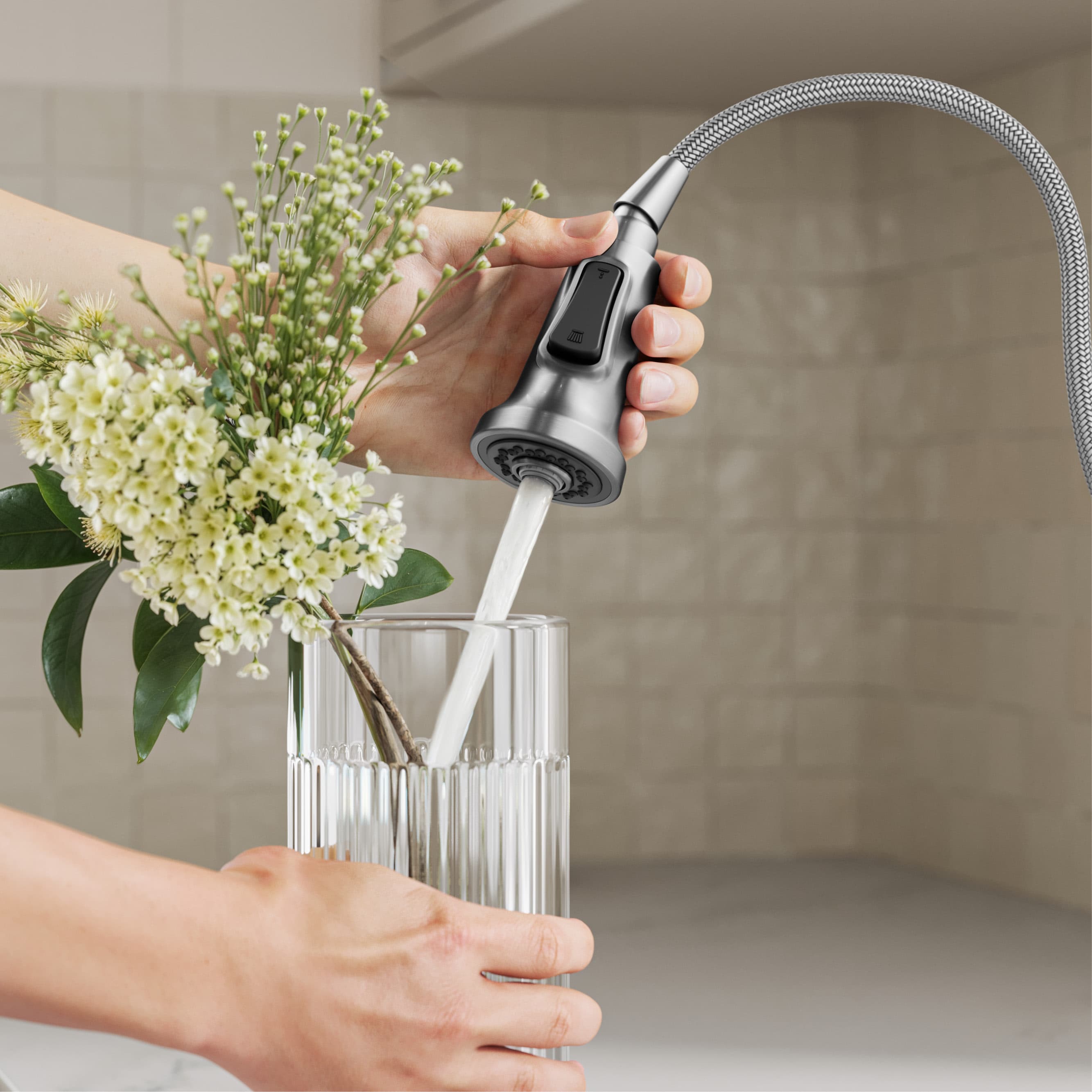 Britt Spot-Free Stainless Steel Commercial Style Pull-Down Kitchen Faucet