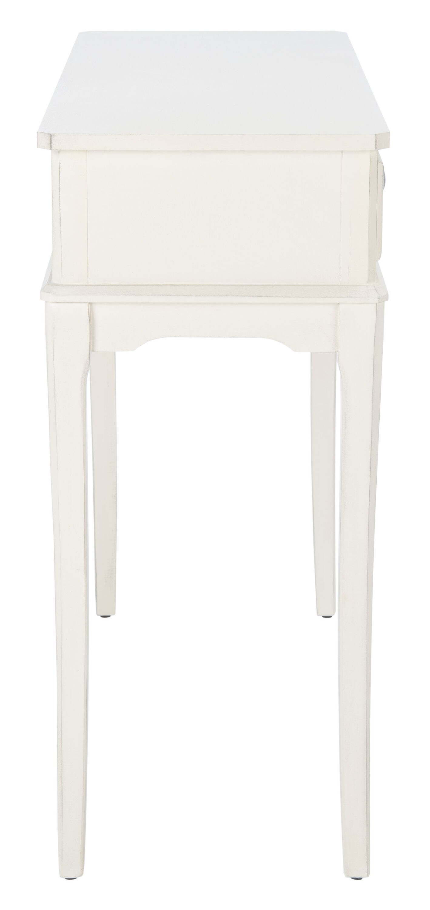 Distressed White French Country 2-Drawer Console Table