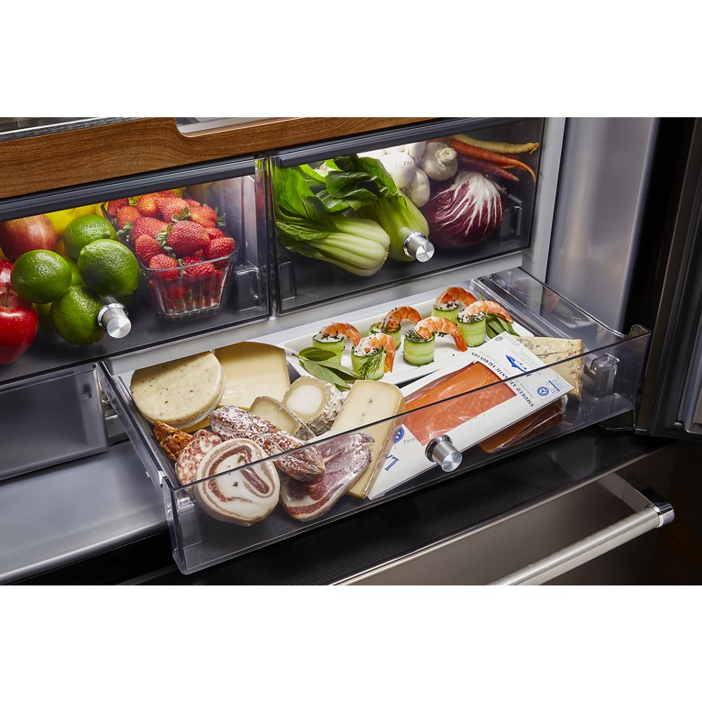KitchenAid 23.8 cu. ft. 36 Counter-Depth French Door Platinum Interior Refrigerator with PrintShield Finish KRFC704FBS - Black Stainless