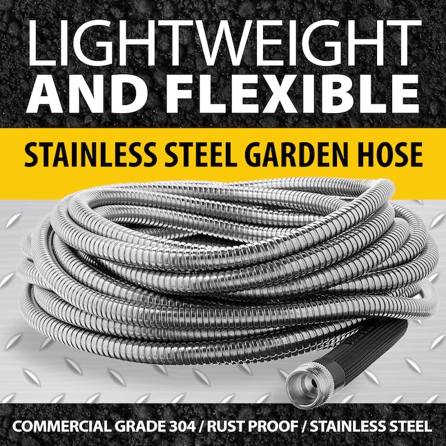 BIONIC STEEL Stainless Steel Garden Hose 1/2-in x 25-ft-Duty Kink Free Stainless  Steel Hose in the Garden Hoses department at