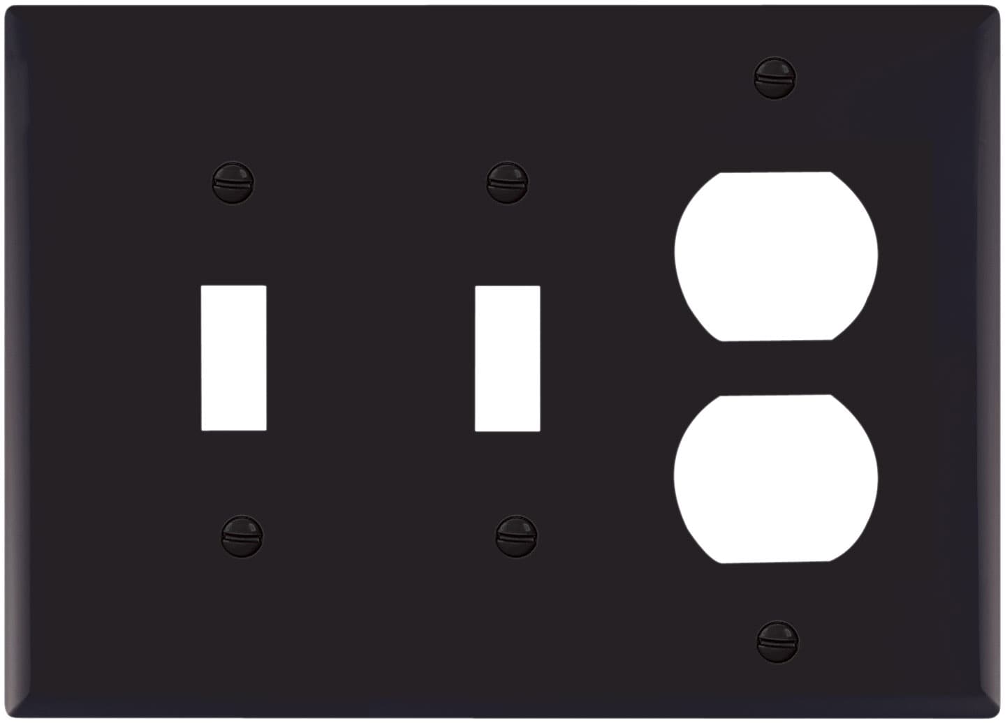 Eaton PJ28BK 3 -Gang Midsize Size Black Nylon Indoor Toggle/Duplex Wall Plate