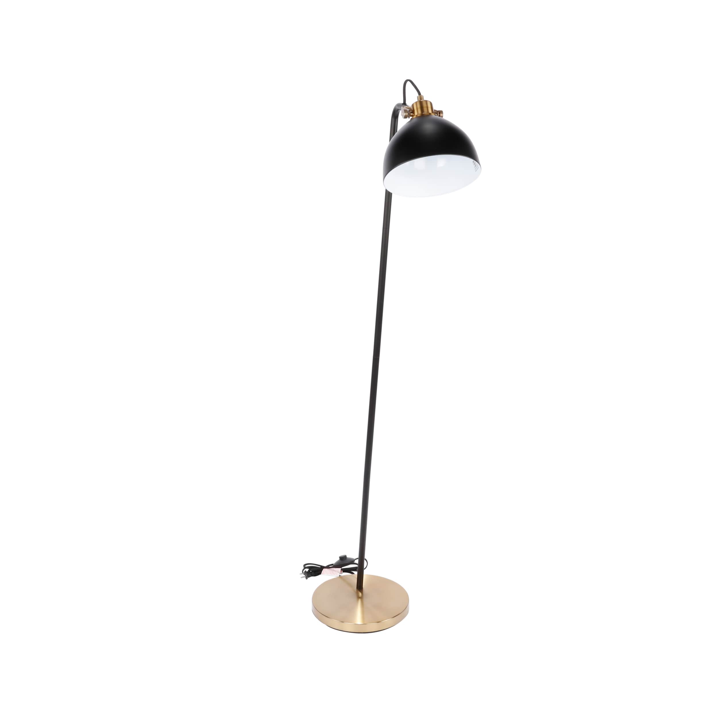 allen + roth 58-in Black/Brass Downbridge Floor Lamp in the Floor Lamps  department at Lowes.com