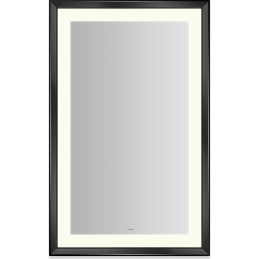 Robern  YM2743RPCMD3K Sculpt 27 InchW x 43 InchH Rectangular Flat Metal Framed Wall Mounted Bathroom Mirror with LED Lighting