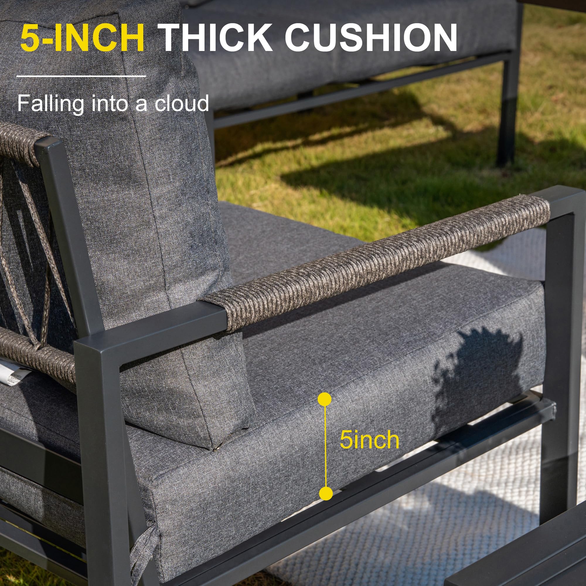 AURA OUTDOOR SIS002-GY Patio-Conversation-Sets - View #4