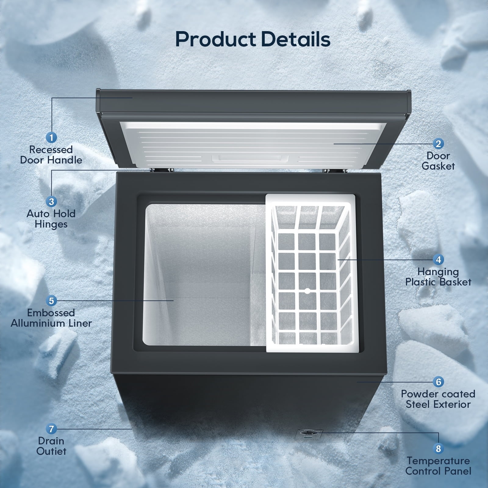 COWSAR 2.7-cu ft Garage Ready Manual Defrost Chest Freezer with ...