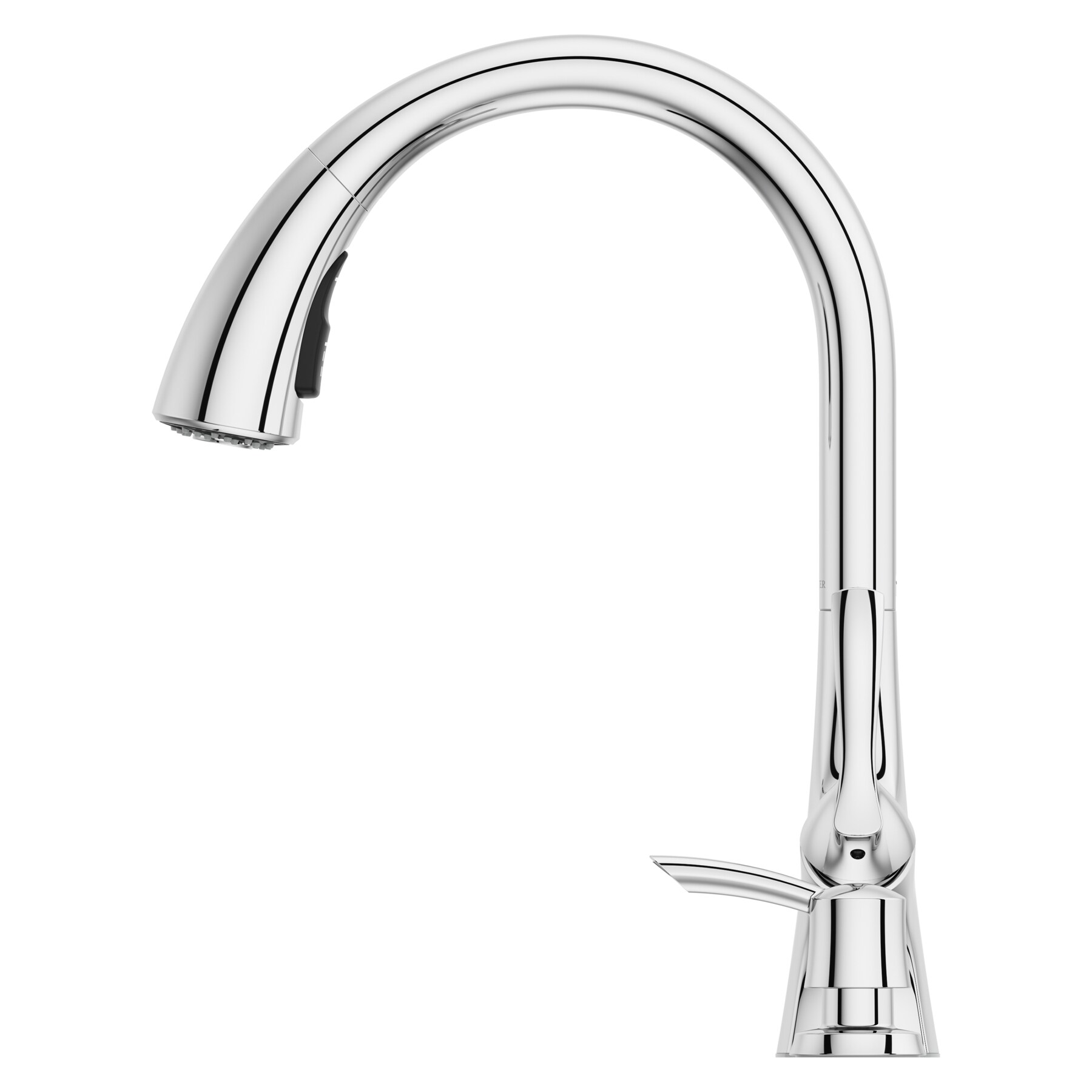 Masey Polished Chrome Pull-Down Kitchen Faucet with Soap Dispenser