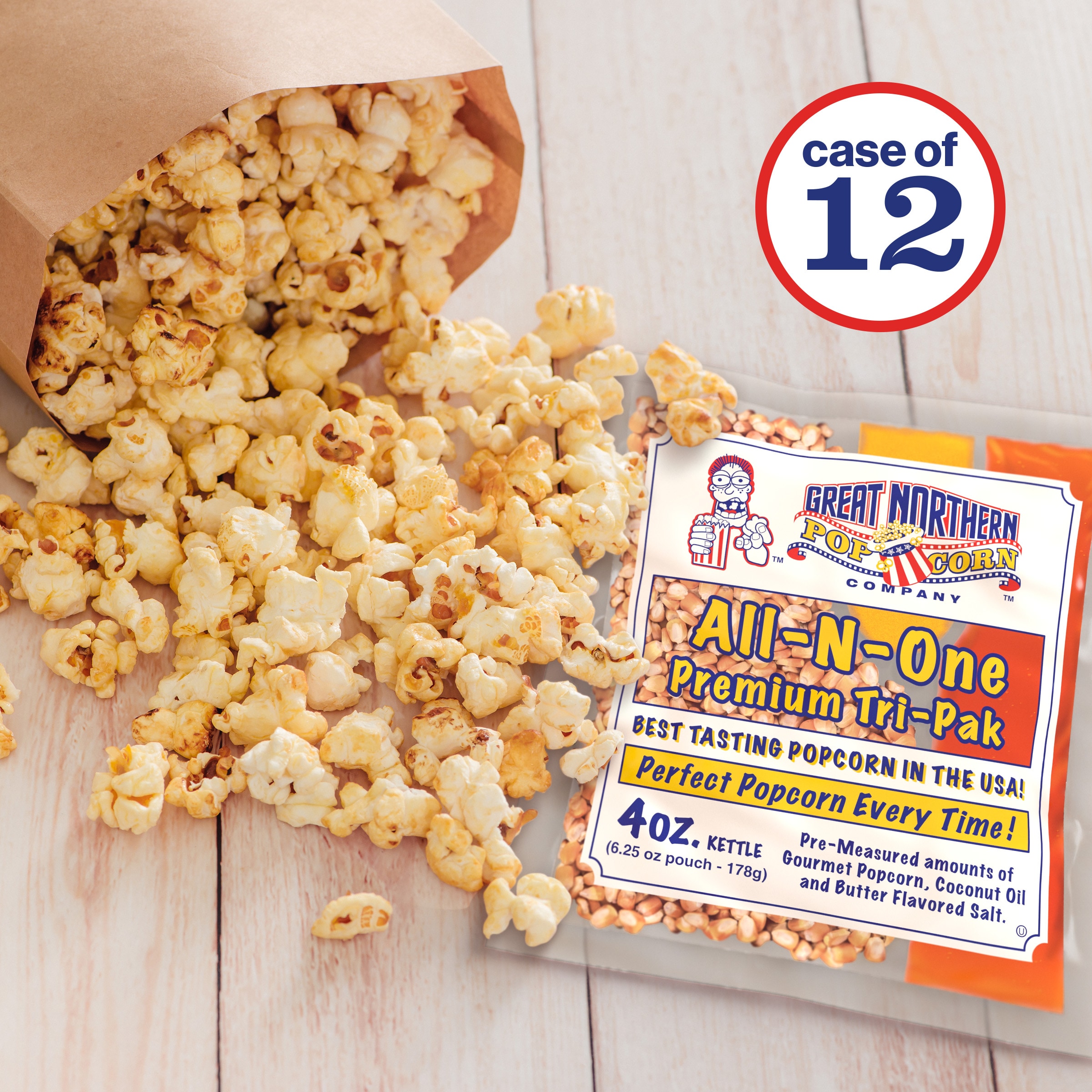  JOLLY TIME All in One Popcorn Kit, Portion Packets with  Kernels, Oil and Salt for Movie Theater or Air Popper Machines (18 pack,  12oz Kettle)