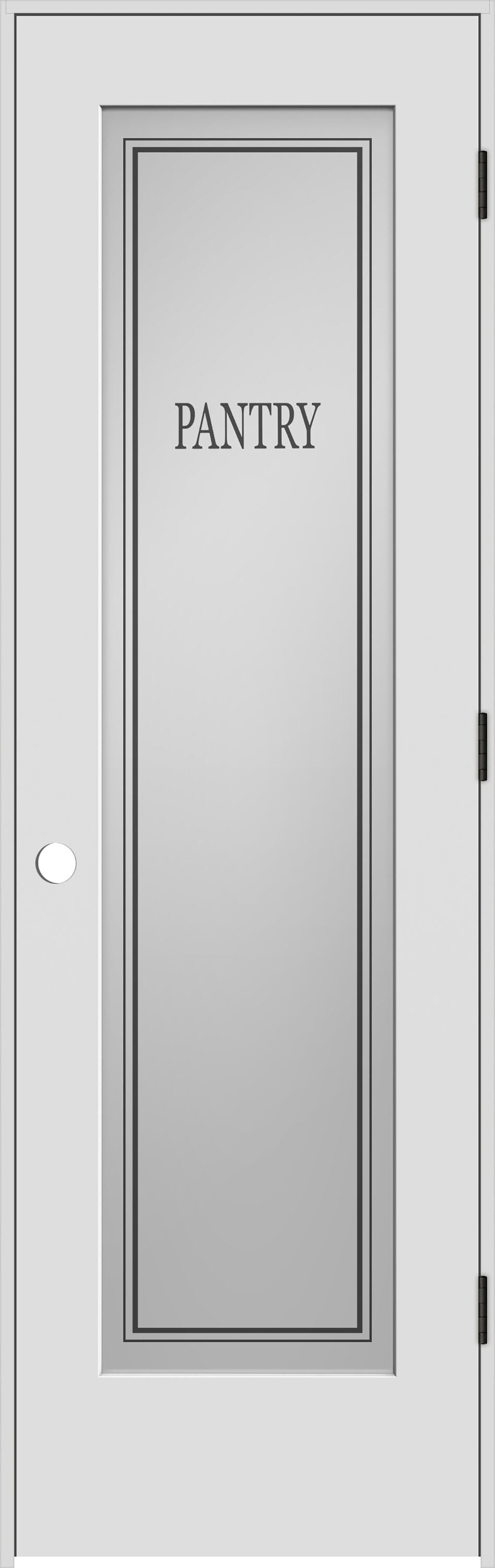 Greatview Doors PR511SGL24L 24-in x 80-in Solid core 1-panel Etched glass Left hand Smooth Primed Wood Flat Jamb Single Prehung Interior Door