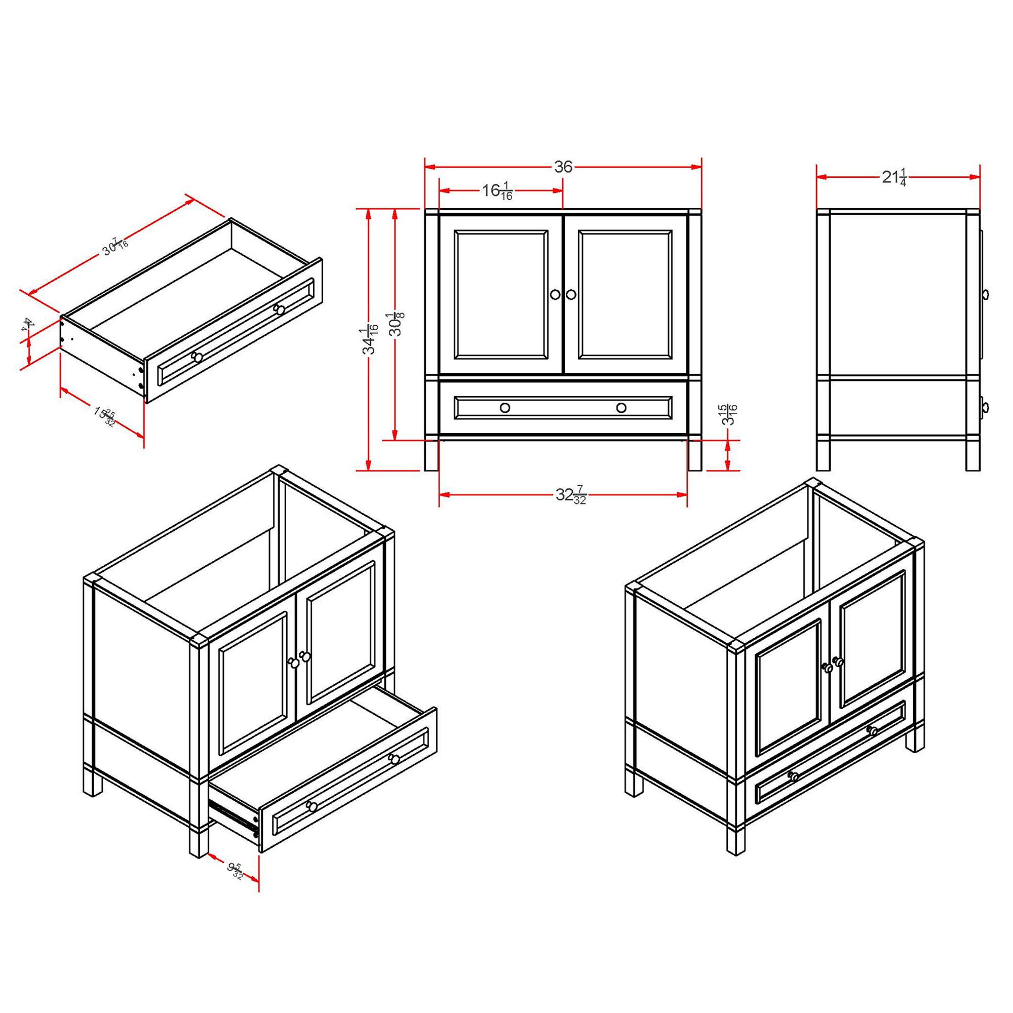 Alaterre Furniture AVAN36WHBB vanities - View #10
