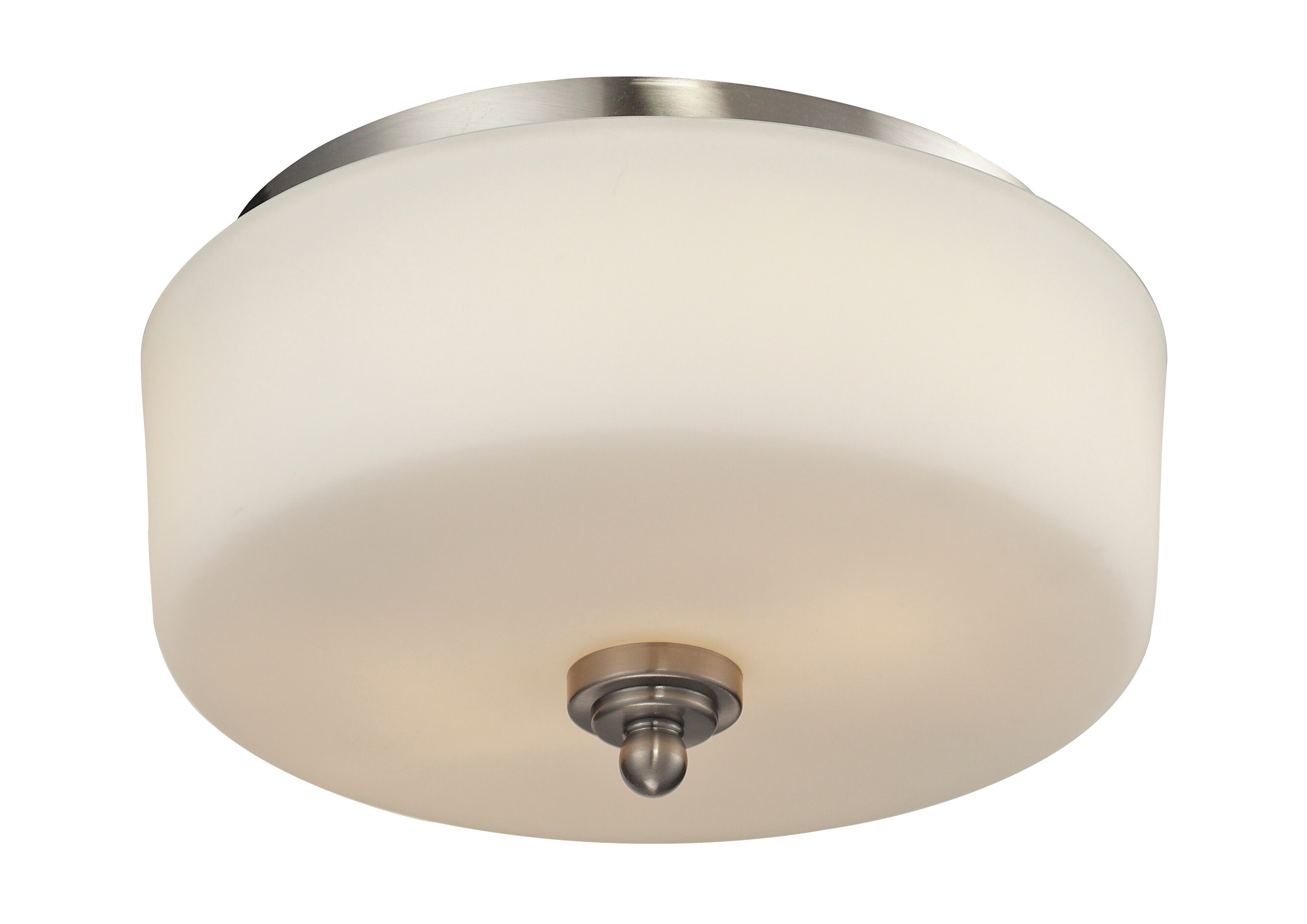 Z-Lite 434-F2-BN Cardinal 1-Light Brushed Nickel Flush Mount Light