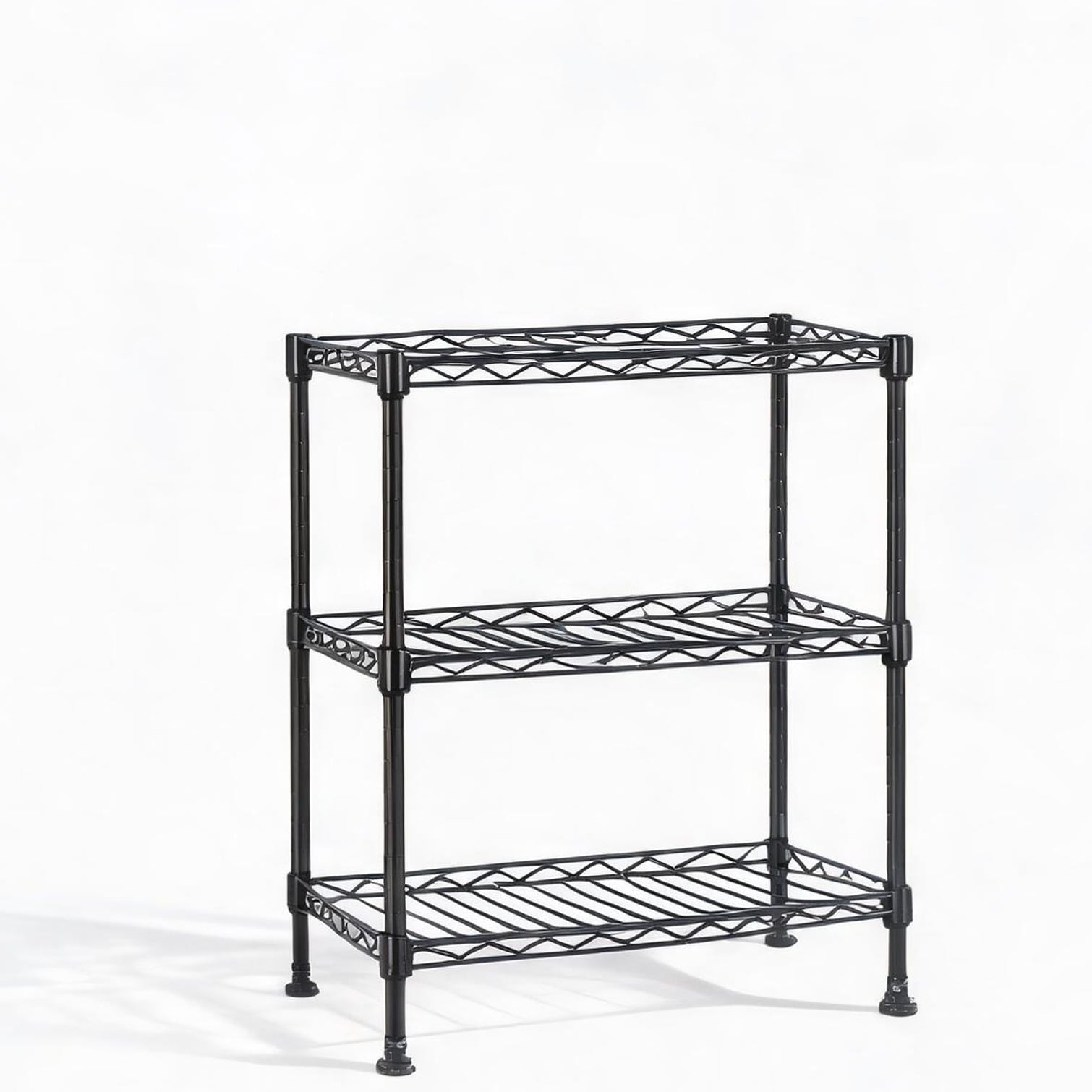 sunjurt Home and Furniture Storage combining Utility Organization and Deep Black Carbon Steel 3-Tier