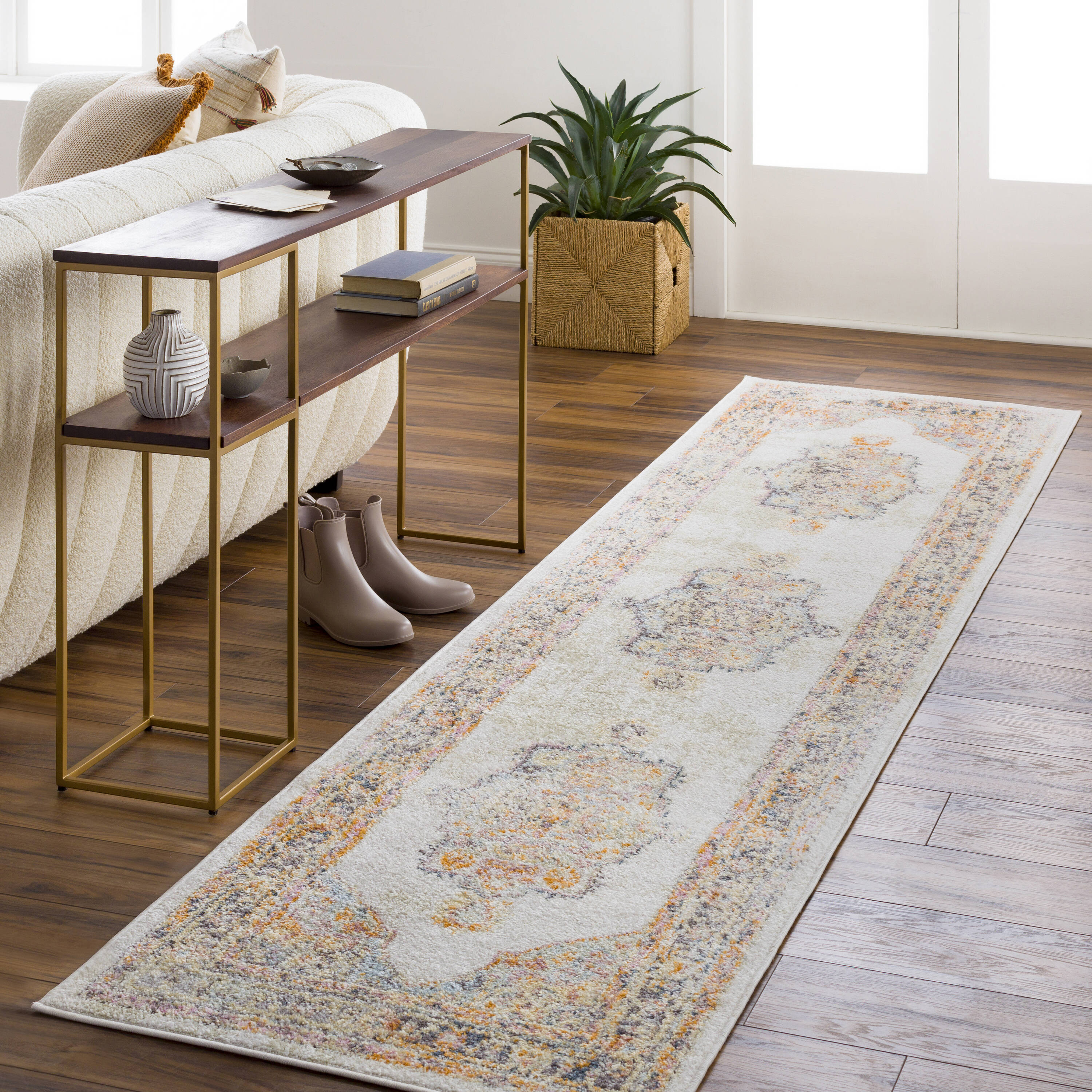 Livabliss New Mexico Khaki Rectangular Indoor Medallion Oriental Area Rug