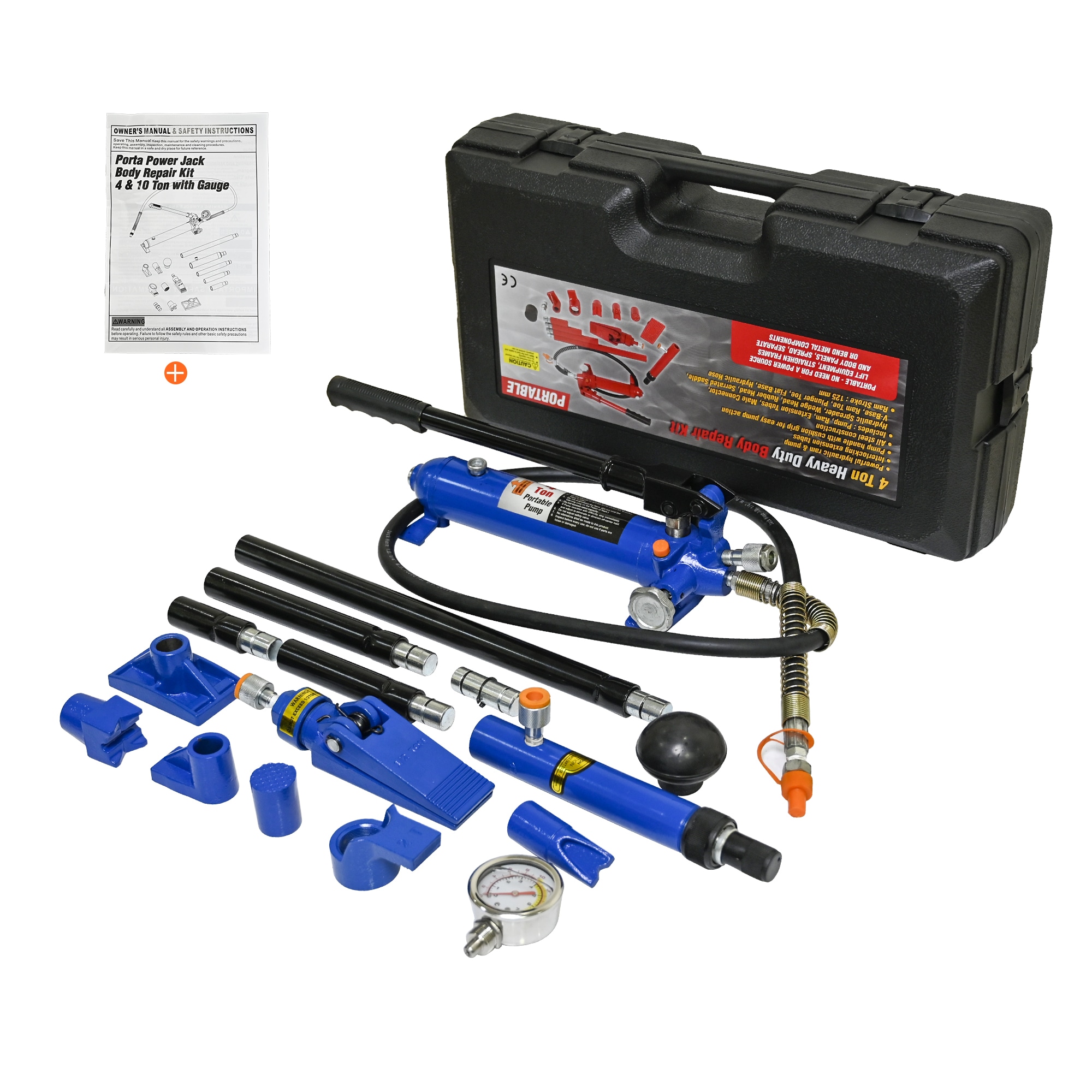 Siavonce XH94987 Blue 4-Ton Steel Hydraulic Jack kit